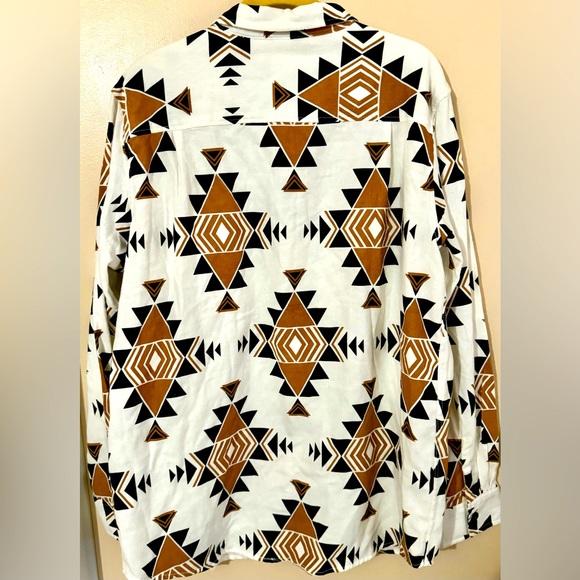 NWOT Pacsun Men’s Western Aztec 100% Cotton Long Sleeve Button Down Shirt Large - Picture 8 of 8